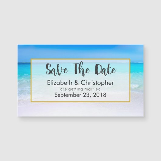 Tropical Beach en Turquoise Zee Save The Date (Voorkant)