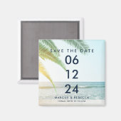 Tropical Beach Enregistrer Date Mariage Magnet (Recto/Verso)