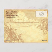 Tropical Beach Etsen Test Briefkaart (Achterkant)