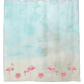 Tropical Beach Flamant rose rideau de douche (Devant)