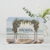 Tropical Beach Floral Arbor RSVP Kaart (Staand voorkant)
