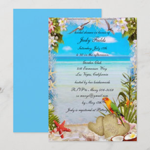 Tropical Beach Floral Bruiloft Vrijgezellenfeest K Kaart