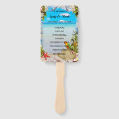 Tropical Beach Floral Trouwprogramma Fans Handwaaier (Voorkant)