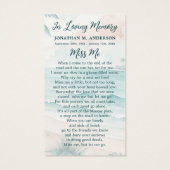 Tropical Beach Funeral Modern Memorial Prayer Card (Dos)