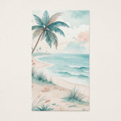 Tropical Beach Funeral Modern Memorial Prayer Card (Devant)