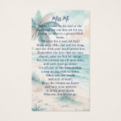 Tropical Beach Funeral Photo Memorial Prayer Card (Dos)