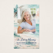 Tropical Beach Funeral Photo Memorial Prayer Card (Devant)