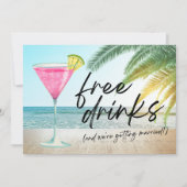 Tropical Beach Funny Wedding Save the Date (Devant)
