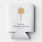Tropical Beach Gold Palm Bestemming Bachelorette Blikjeskoeler (Achterkant)