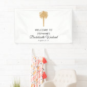Tropical Beach Gold Palm Bestemming Bachelorette Spandoek (Insitu)