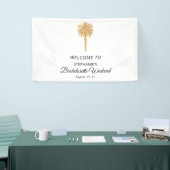 Tropical Beach Gold Palm Bestemming Bachelorette Spandoek (Beurs)