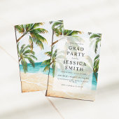 Tropical Beach Graduation Party Kaart