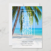 Tropical Beach Grappige Bruiloft Save The Date (Voorkant)