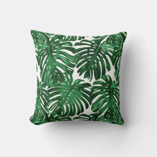 Tropical Beach Green Palm Oerwoud bladeren Kussen