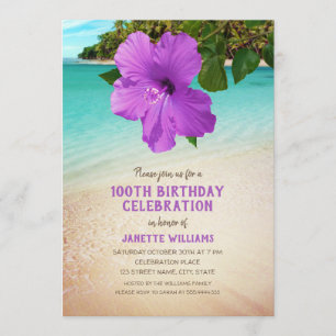 Tropical Beach Hawaiian thema 100e verjaardag Kaart