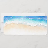 Tropical Beach Heart Shore Wedding Boarding Pass Kaart (Achterkant)