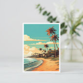 Tropical Beach Holiday Briefkaart (Staand voorkant)