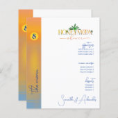 Tropical Beach Honeymoon Fund Couple Shoe Menu (Devant / Derrière)