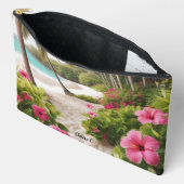 Tropical Beach Hot Pink Hibiscus Accessoirezak Etui (Open)