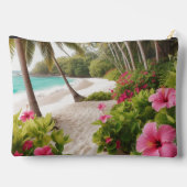 Tropical Beach Hot Pink Hibiscus Accessoirezak Etui (Achterkant)