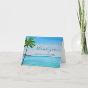 Tropical Beach Kust Zomer Huwelijk Dank u Bedankkaart