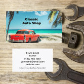 Tropical Beach Mechanic Classic Car Visitekaartje