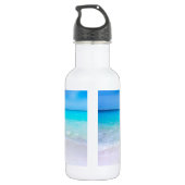 Tropical Beach met een Turquoise Zee Monogram Waterfles (Achterkant)
