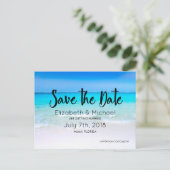 Tropical Beach met een Turquoise Zee Wedding STD Aankondigingskaart (Staand voorkant)