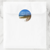 Tropical Beach Namen en Datum Bruiloft Sticker (Tas)