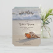 Tropical Beach Ocean Seashell Pensioenfeest Kaart (Staand voorkant)