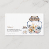 Tropical Beach Ocean Shell bruiloft details Informatiekaartje (Voorkant)