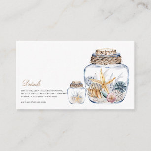 Tropical Beach Ocean Shell bruiloft details Informatiekaartje