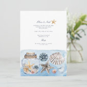 Tropical Beach Ocean Shell Verloving Uitnodiging (Staand voorkant)