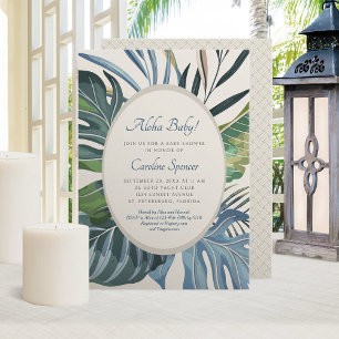 Tropical Beach Palm Baby shower Kaart