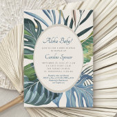 Tropical Beach Palm Baby shower Kaart