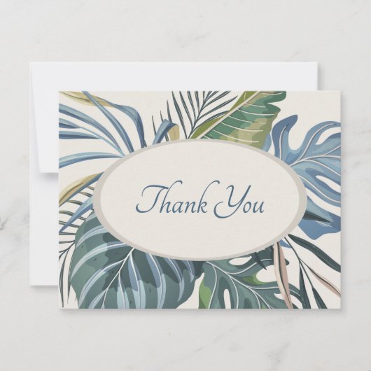 Tropical Beach Palm bruiloft Bedankkaart (Voorkant)