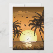 Tropical Beach Palm repetitie Diner uitnodiging (Achterkant)