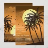 Tropical Beach Palm repetitie Diner uitnodiging (Voorkant / Achterkant)