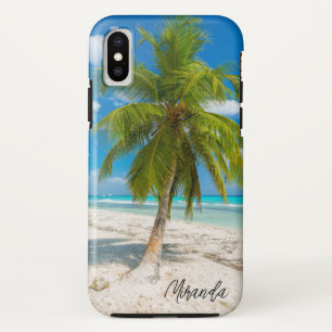 Tropical Beach Palm Tree gepersonaliseerd iPhone X Hoesje