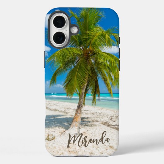 Tropical Beach Palm Tree Personalized Case-Mate iPhone Case (Achterkant)