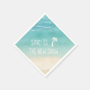 Tropical Beach Palm Tree Sand is de nieuwe sneeuw Servet