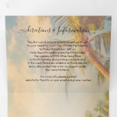 Tropical Beach Palm Trees Mariage Tri-fold (Intérieur en premier)