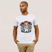 Tropical Beach Palm Trees & Sunset T-shirt (Voorkant volledig)