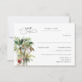 Tropical Beach Palms Wedding RSVP (Devant)