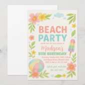 Tropical Beach Party Verjaardag Uitnodigingen & De (Voorkant / Achterkant)