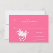 Tropical Beach Pink Palm Tree Destination RSVP (Devant)
