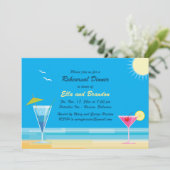 Tropical Beach repetitie diner uitnodiging (Staand voorkant)