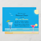 Tropical Beach repetitie diner uitnodiging (Voorkant / Achterkant)