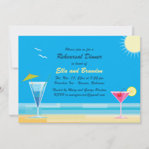 Tropical Beach repetitie diner uitnodiging