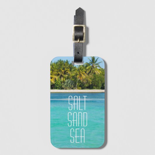 Tropical Beach Salt Sand Zee Bagagelabel (Voorkant (verticaal))